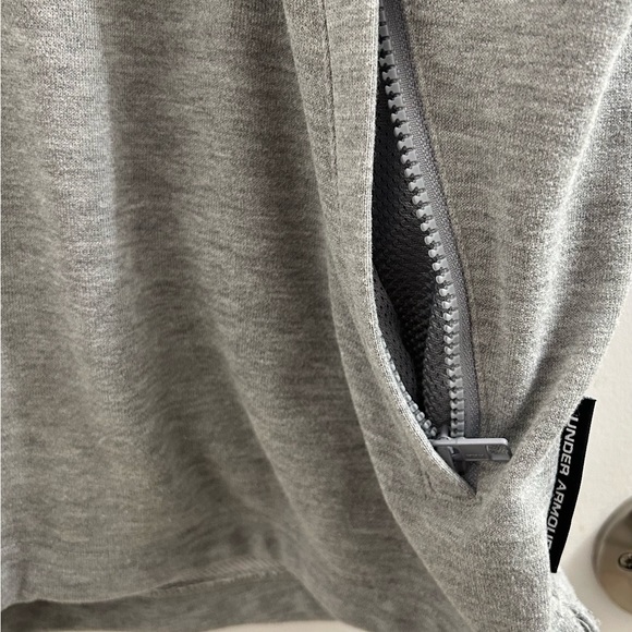 Under Armour Steph Curry Mens Grey & Black 1/4 Zip Short Sleeve Sweater - Sz L - Picture 7 of 7